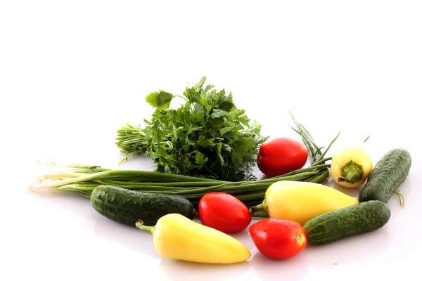 Sammlung von Gemüse auf weiß — Stockfoto