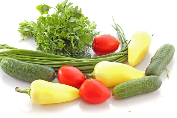 Raccolta di verdure su bianco — Foto Stock