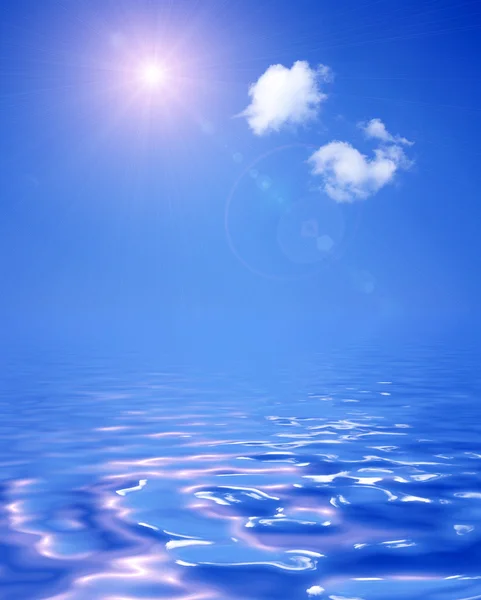 Solig himmel bakgrund och havet — Stockfoto