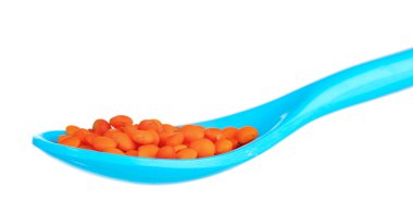 mavi plastik kaşık, mercimek