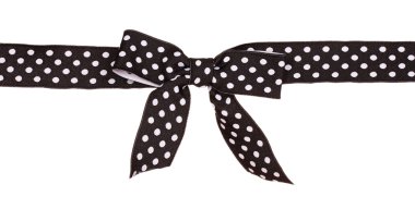 Black ribbon with dots isolated on white clipart