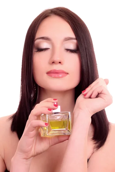 Žena s parfémy — Stock fotografie