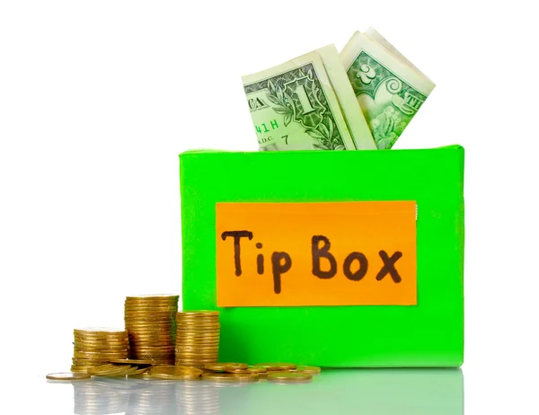 stock image Tips box for money isolated on white