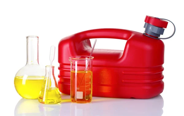 stock image Canister and fuel in test tubes