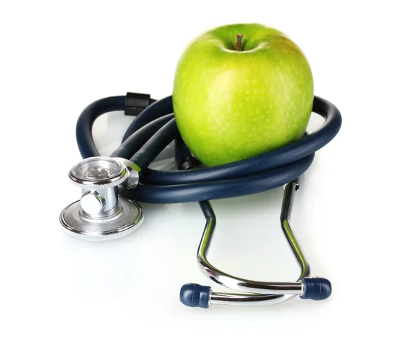 Estetoscopio médico y manzana —  Fotos de Stock