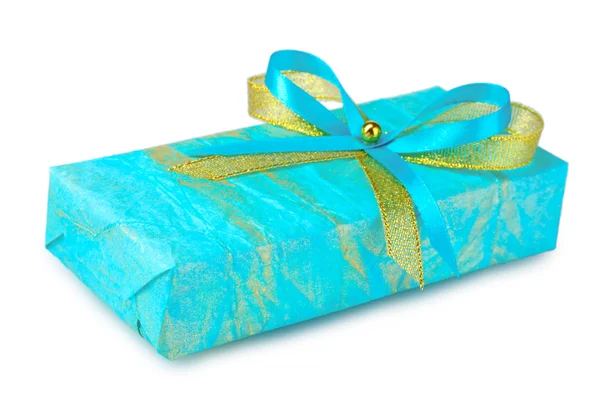 Beautiful blue gift — Stock Photo, Image