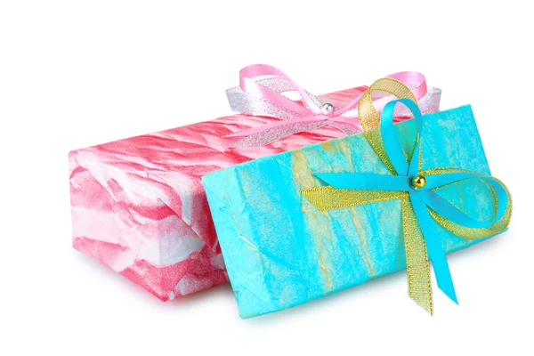 Beautiful pink and blue gifts — Stock Photo, Image