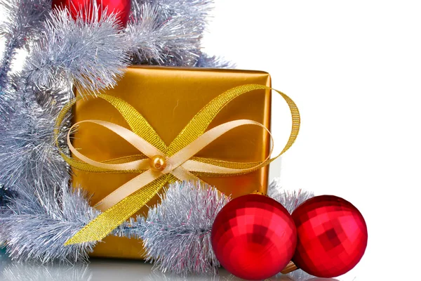 Beautiful bright gift and Christmas decoration — Stock Photo, Image