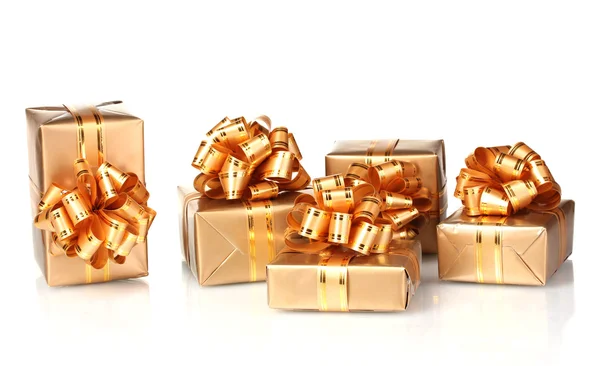 Belos presentes dourados — Fotografia de Stock
