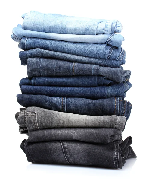 Många blå jeans — Stockfoto