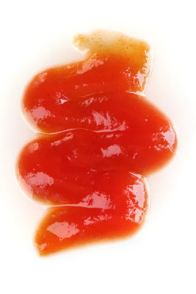 Zig-zag de ketchup de tomate isolado em branco — Fotografia de Stock