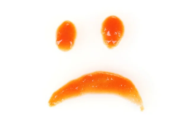 Ketchup glimlach geïsoleerd op wit — Stockfoto
