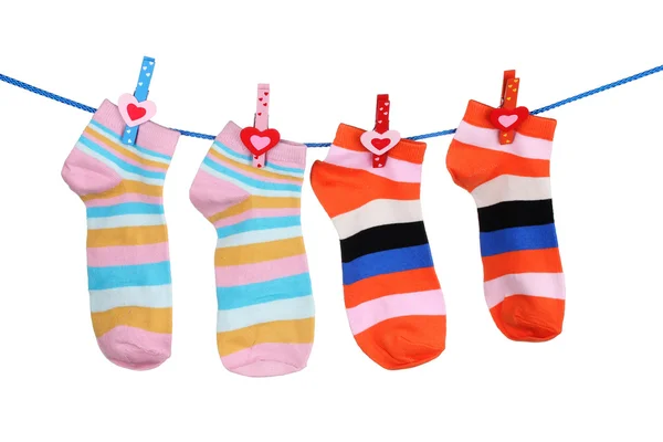 Heldere gestreepte sokken — Stockfoto