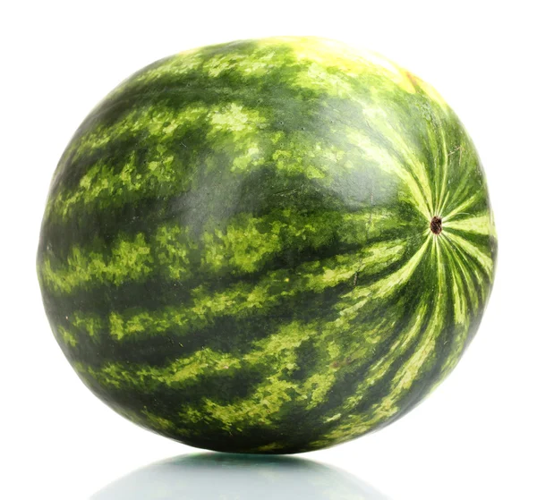 Ripe striped watermelon isolated on white — Stock Photo, Image