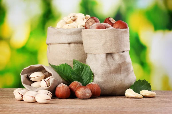Many nuts in bags — Stok fotoğraf