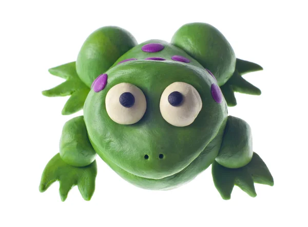 Смішна пластилінова жаба Стокове Фото