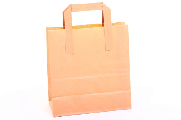 Shopping brown gift bags isolated — Stock Photo, Image