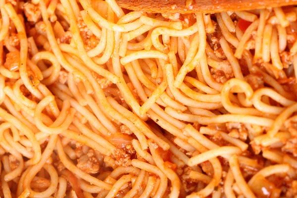 Boiling Spaghetti Pasta in a skillet — Stock Photo, Image