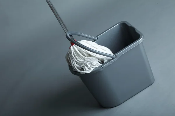 stock image Industrial mop and bucket