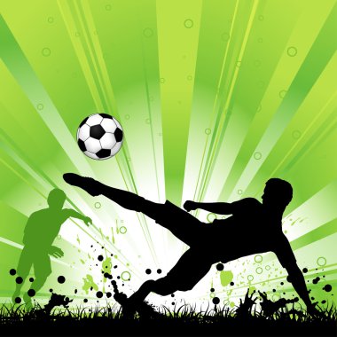 Soccer Player on Grunge Background clipart