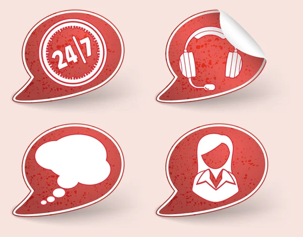 Sticker met zakelijke vrouw en consultant pictogram verzamelen — Stockvector