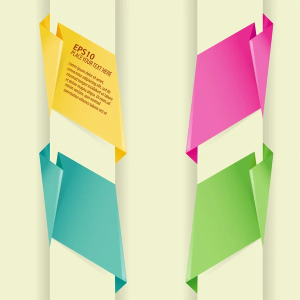 Recoger papel Origami Banner — Vector de stock