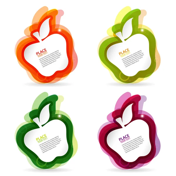 Kolorowe ramki jabłko — Wektor stockowy