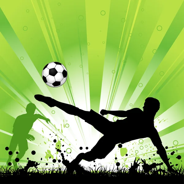Fotbollspelare på grunge bakgrund — Stock vektor