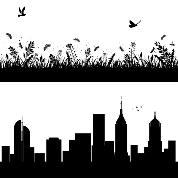 Nature and Urban Backgrounds — Stock Vector
