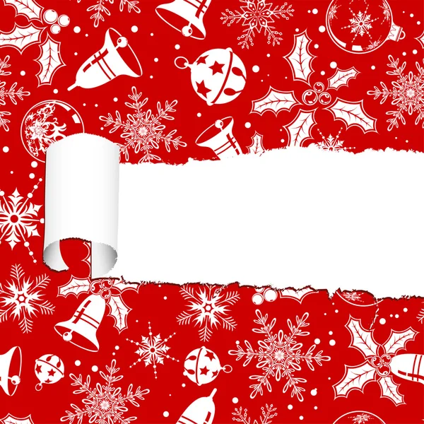 Torn christmas paper — Stock Vector