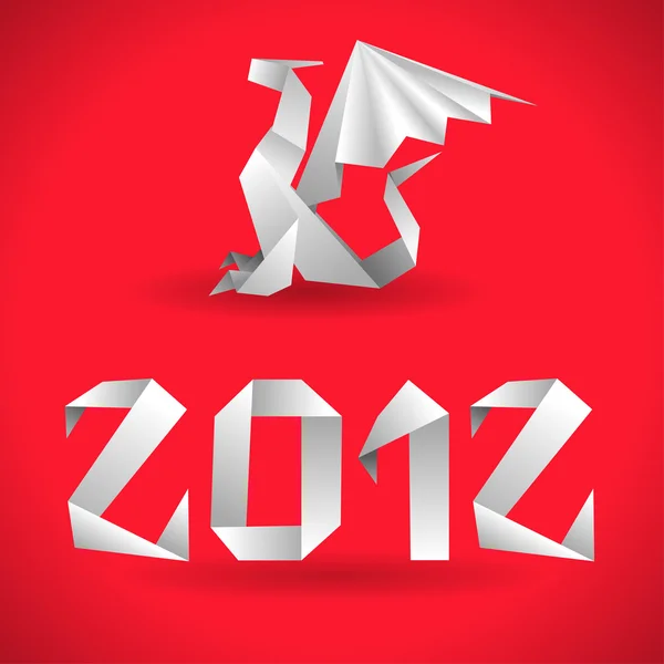 Дракон Оригами с 2012 года — стоковый вектор