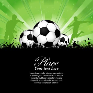 Soccer Players on Grunge Background clipart