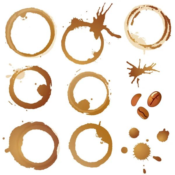 Coffee Stains and Grains — Stock Vector