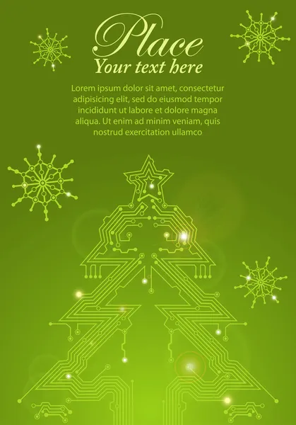Karácsonyfa a nyomtatott áramkör — Stock Vector