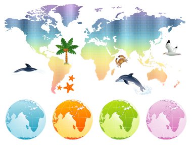 Rainbow map earth clipart