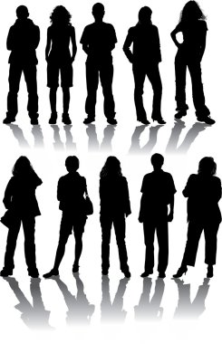 Vector silhouettes man and women clipart