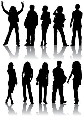Vector silhouettes man and women clipart