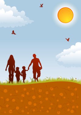 Family silhouettes clipart