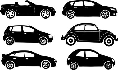 Silhouette cars, vector clipart