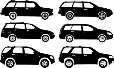 Silhouette cars, vector clipart