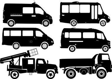 Silhouette cars, vector clipart