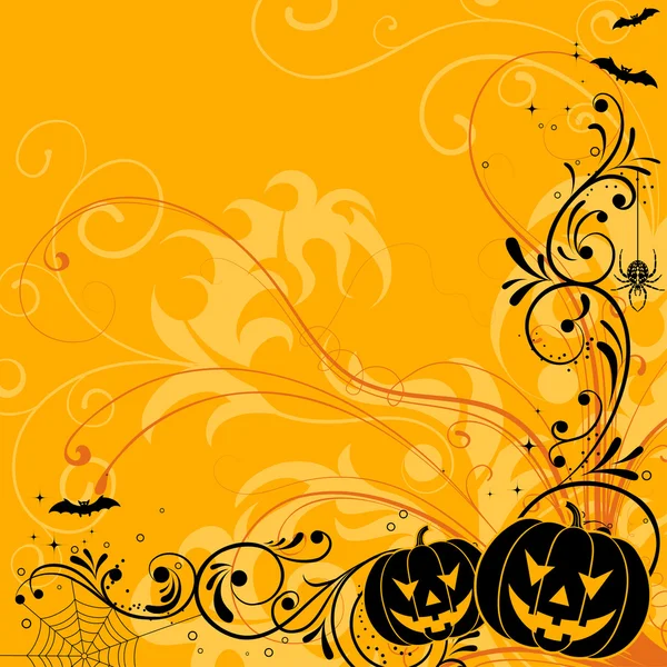 Floral Halloween background — Stockvector