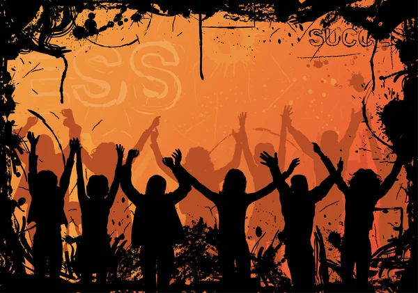 Grunge-Hintergrund mit springenden Silhouetten, Vektor — Stockvektor