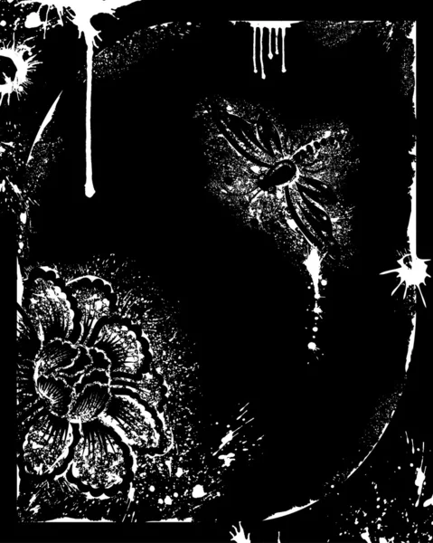Grunge abstrait floral — Image vectorielle