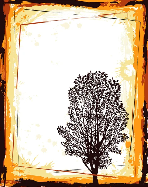 Cadre abstrait avec arbre — Image vectorielle