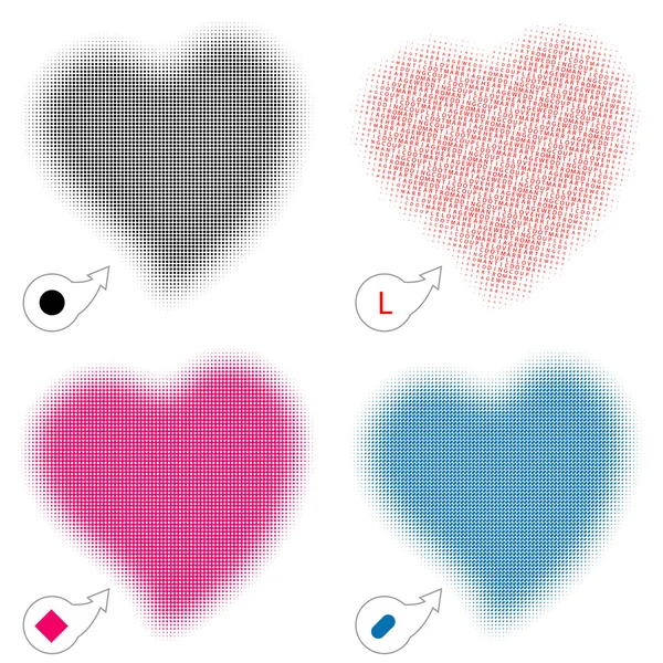Coeur demi-ton — Image vectorielle