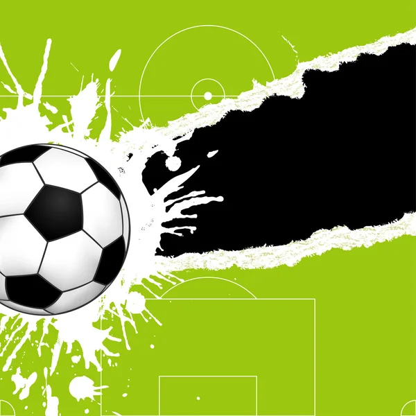 Soccer ball on torn paper — Stock Vector