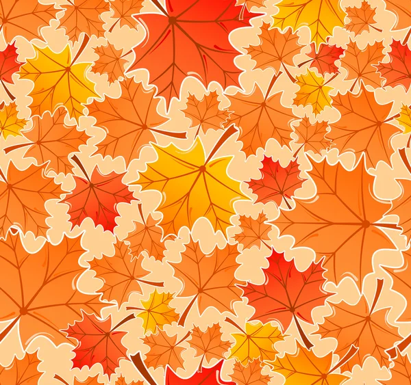 秋の葉のシームレスなパターン、ベクトル — ストックベクタ