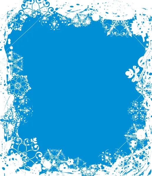 Snowflake Grunge Rahmen, Elemente für Design, Vektor — Stockvektor