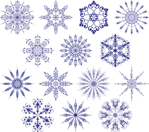 Collection de flocons de neige, vecteur — Image vectorielle